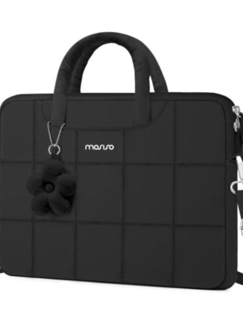 MOSISO Quilted Puffy Laptop Shoulder Bag Crossbody Briefcase 15.6 inch
